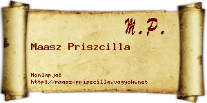 Maasz Priszcilla névjegykártya
